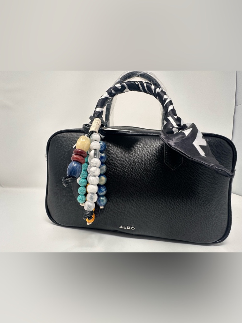 Aldo Black Pebbled Bogdish Satchel Bag